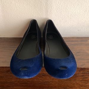 Melissa Velvet Flats black and blue ombré